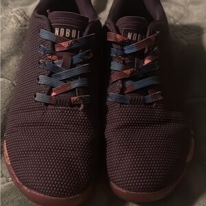 NOBULL Dark Purple Trainers with Multicolor Laces